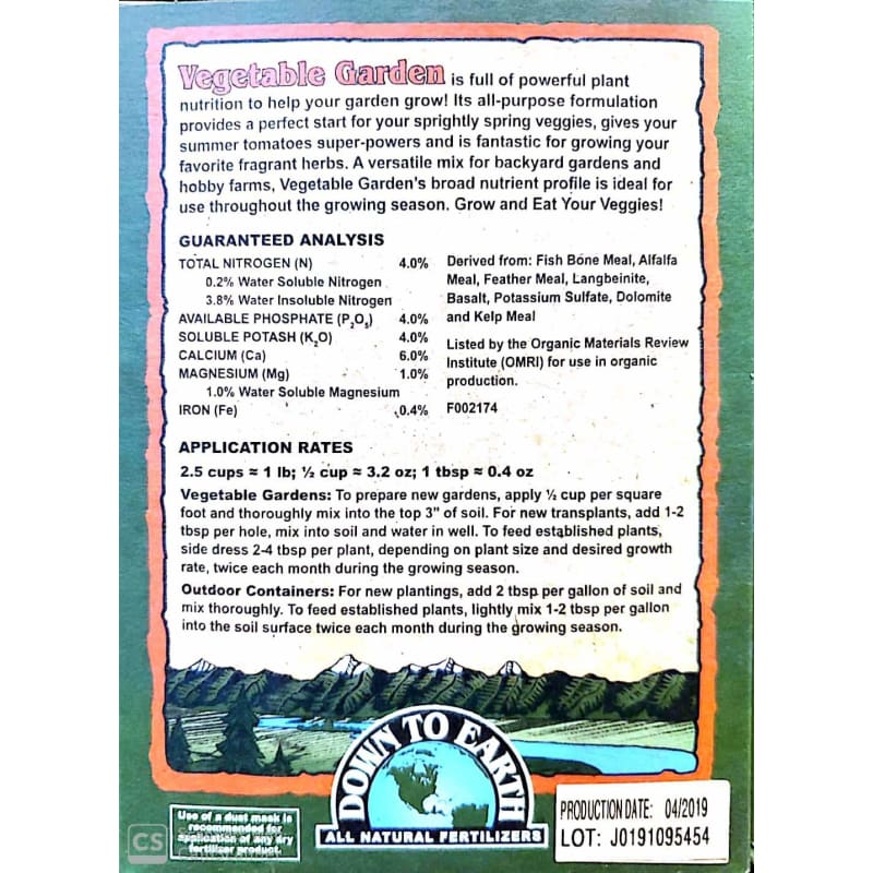 Vegetable Garden Fertilizer Npk 4-4-4 - Supplies