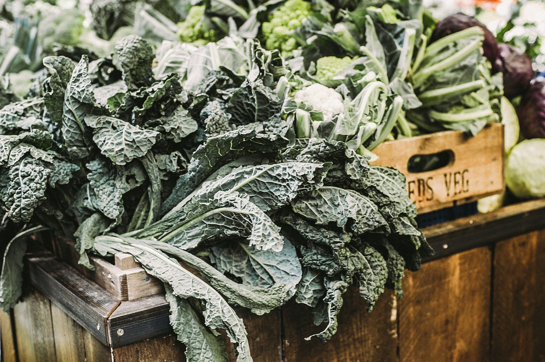 Kale, Cabbage at the farmers market