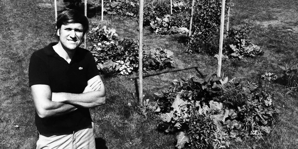 Dick Meiners standing in the garden in 1979