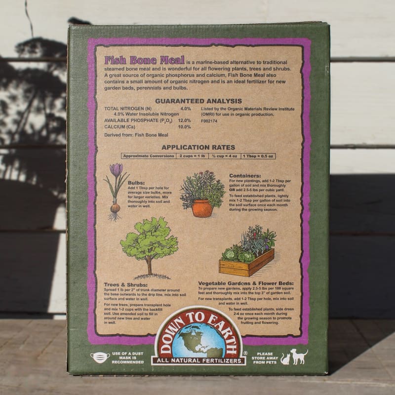 fish bone fertilizer for plants Down To Earth Fish Bone Meal (4-12-0) 5lb