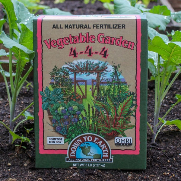 natural vegetable plant fertilizer Down To Earth Vegetable Garden 4-4-4 Fertilizer