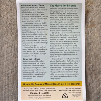 Mason Bee Nest Kit (Standard) - Crafts,Supplies